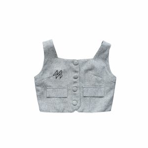 Custom Logo Cross Front Twist Crop Tops